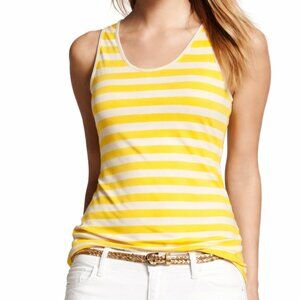 BANANA REPUBLIC | Yellow & White Striped Sequin Tank Top – Women’s Small